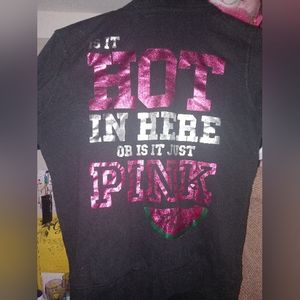 Victoria secret pink y2k hoodie zip up size small funny lol